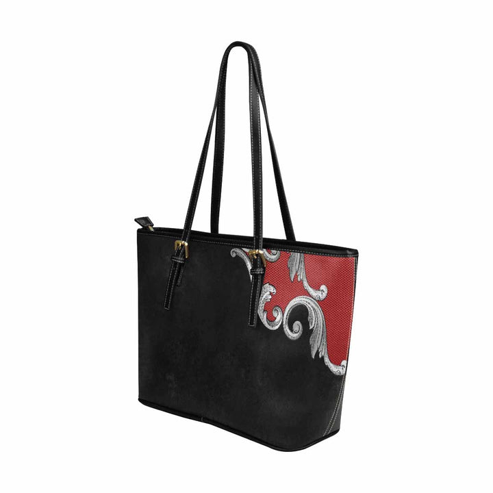 Large Leather Tote Shoulder Bag - Black Multicolor Handbag - Bags | Leather