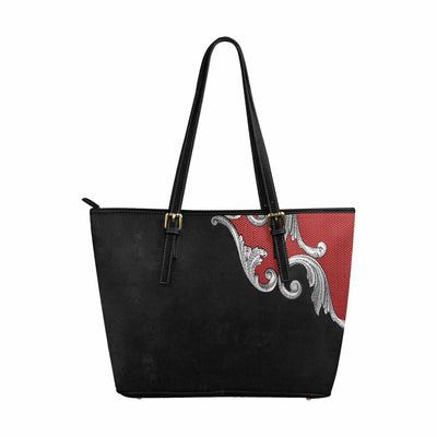 Large Leather Tote Shoulder Bag - Black Multicolor Handbag - Bags | Leather