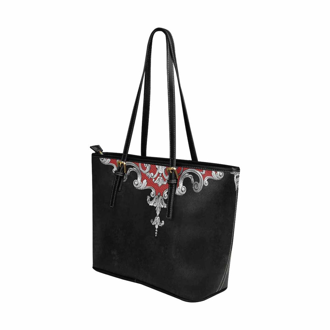 Large Leather Tote Shoulder Bag - Black Multicolor Handbag - Bags | Leather