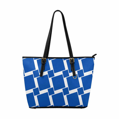Large Leather Tote Shoulder Bag - Blue - Bags | Leather Tote Bags