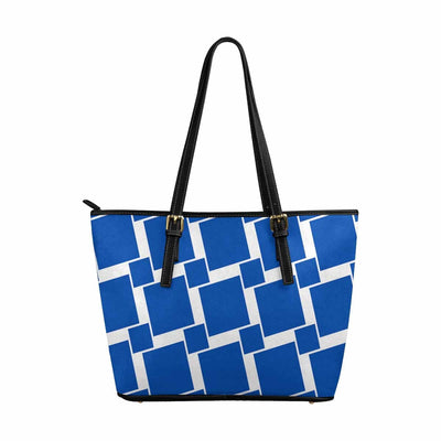 Large Leather Tote Shoulder Bag - Blue - Bags | Leather Tote Bags