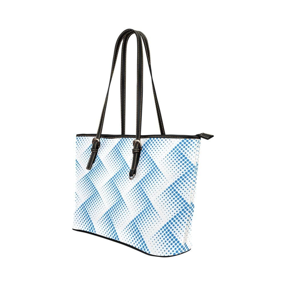 Large Leather Tote Shoulder Bag - Blue Polka Dot T784841 - Bags | Leather Tote