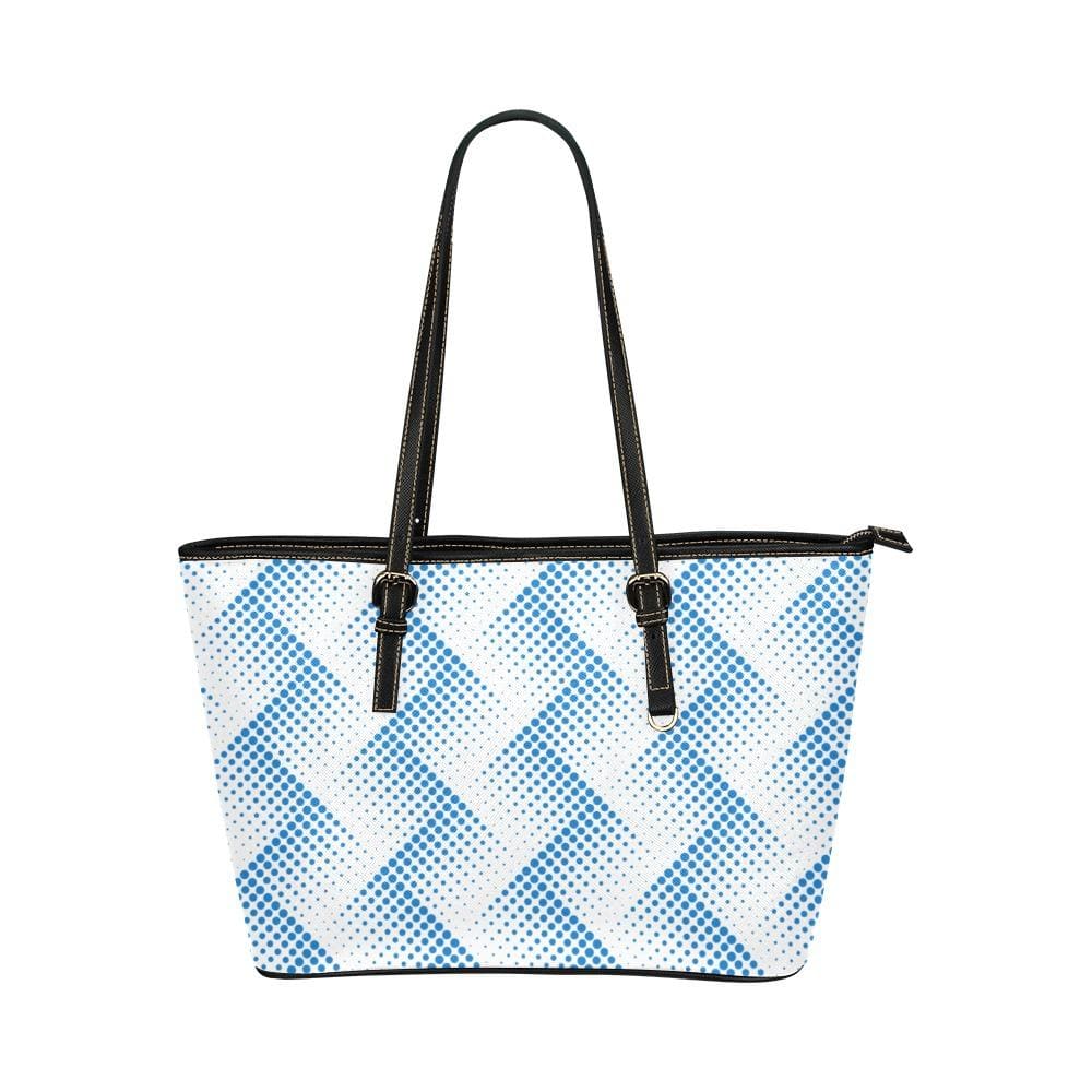 Large Leather Tote Shoulder Bag - Blue Polka Dot T784841 - Bags | Leather Tote