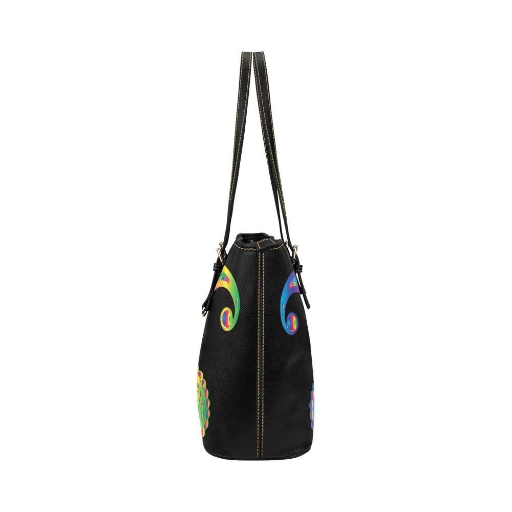 Large Leather Tote Shoulder Bag - Butterfly Black T227785 - Bags | Leather Tote