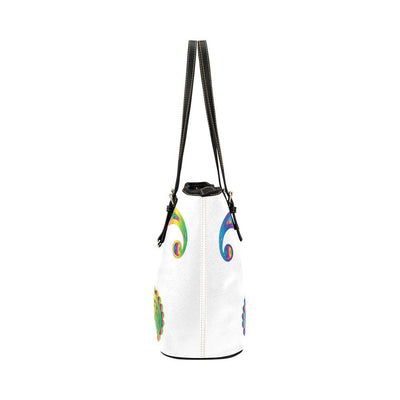 Large Leather Tote Shoulder Bag - Butterfly White T260553 - Bags | Leather Tote