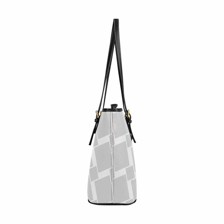 Large Leather Tote Shoulder Bag - Grey - Bags/Leather Tote Bags