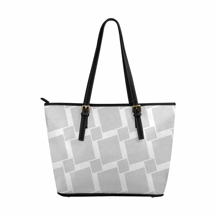 Large Leather Tote Shoulder Bag - Grey - Bags/Leather Tote Bags