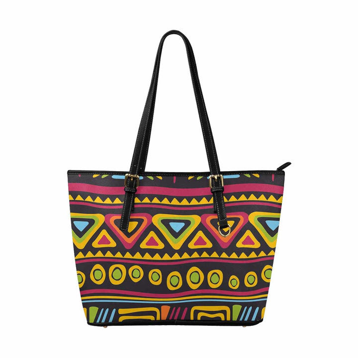 Large Leather Tote Shoulder Bag - Bohemian Print - Bags | Leather Tote Bags