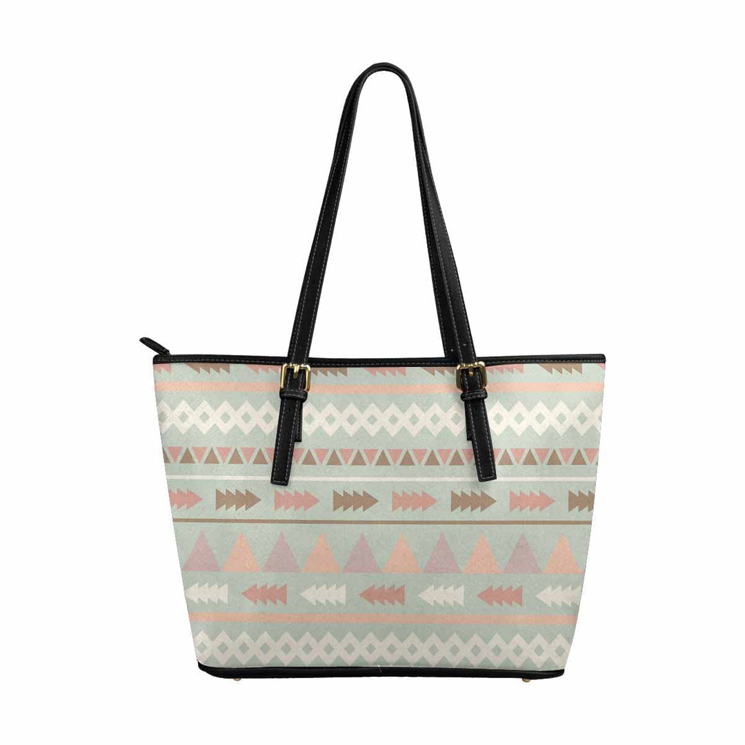 Large Leather Tote Shoulder Bag - Bohemian Print - Bags | Leather Tote Bags