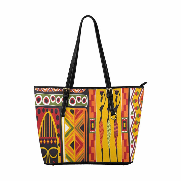 Large Leather Tote Shoulder Bag - Bohemian Print - Bags | Leather Tote Bags