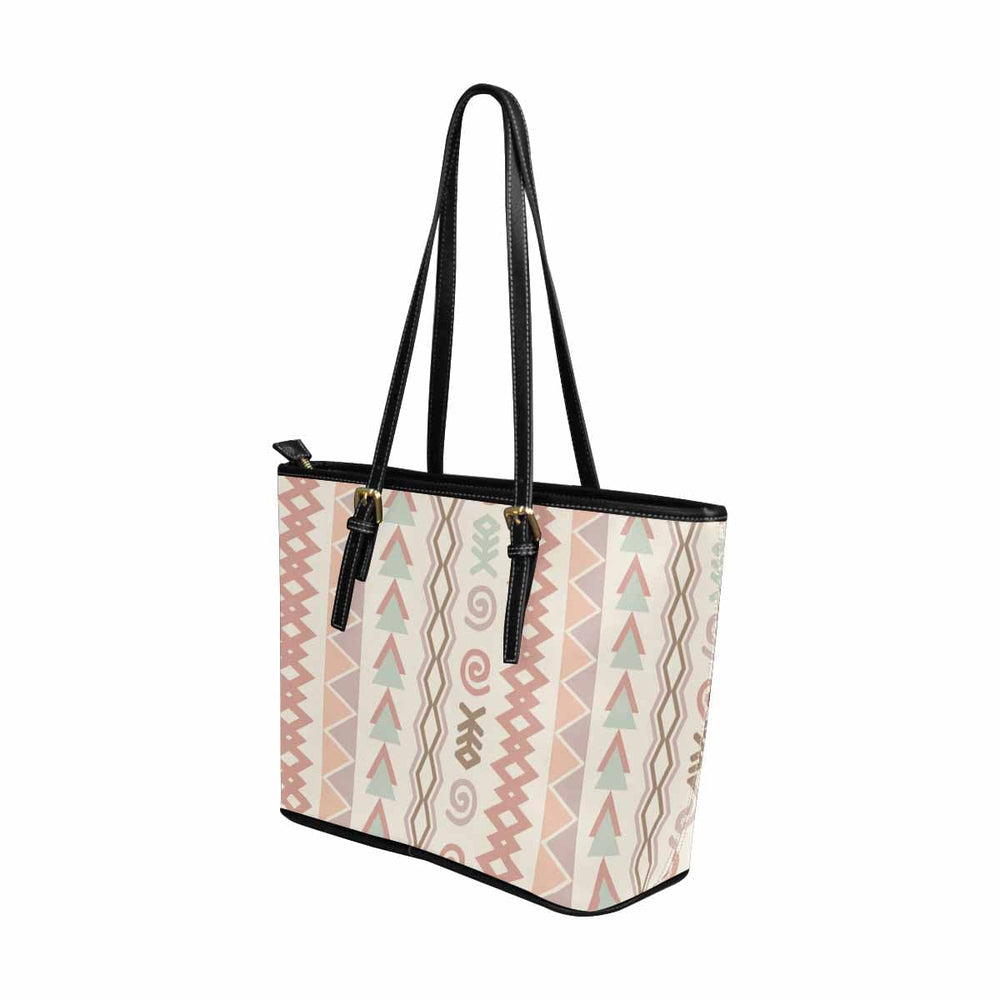 Large Leather Tote Shoulder Bag - Bohemian Print - Bags | Leather Tote Bags