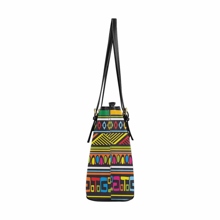 Large Leather Tote Shoulder Bag - Bohemian Print - Bags | Leather Tote Bags