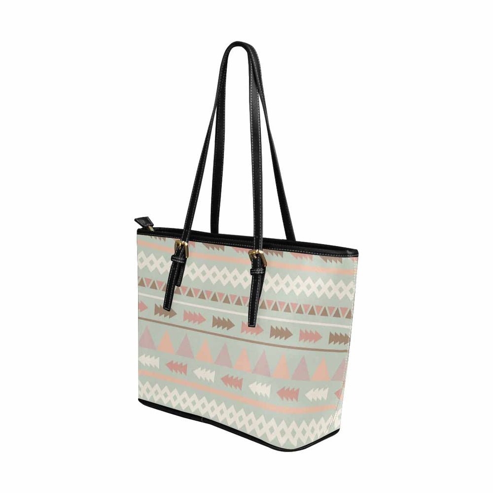 Large Leather Tote Shoulder Bag - Bohemian Print - Bags | Leather Tote Bags