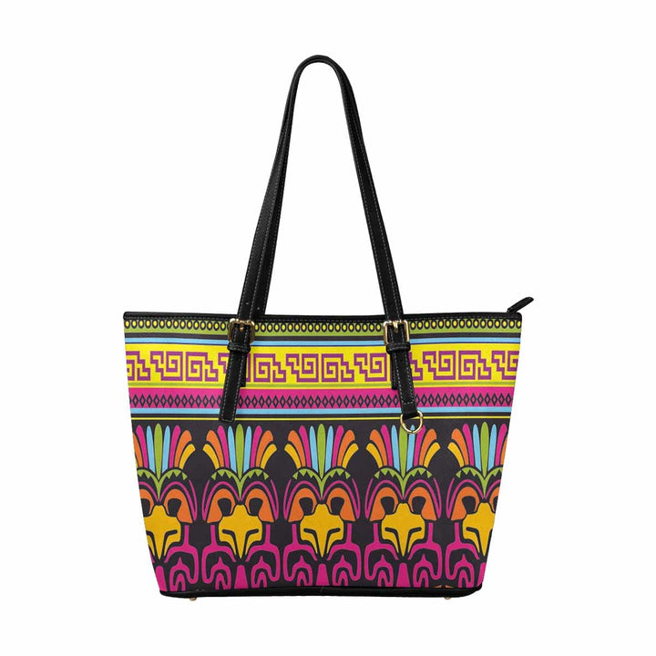 Large Leather Tote Shoulder Bag - Bohemian Print - Bags | Leather Tote Bags