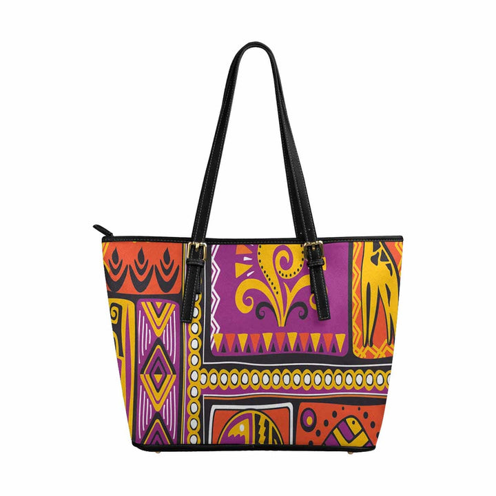 Large Leather Tote Shoulder Bag - Bohemian Print - Bags | Leather Tote Bags