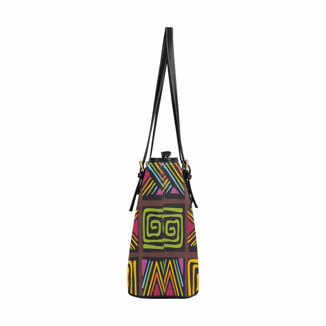 Large Leather Tote Shoulder Bag - Bohemian Print - Bags | Leather Tote Bags