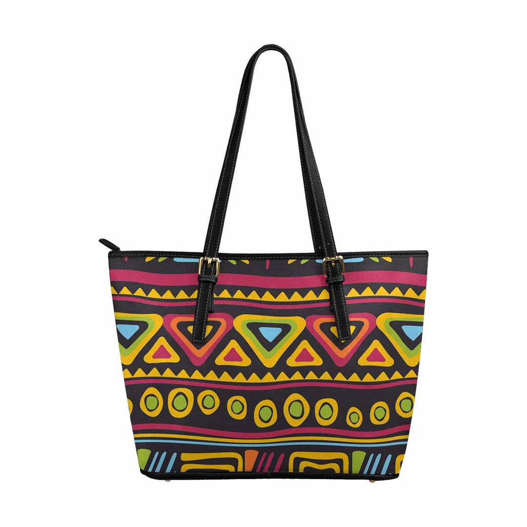 Large Leather Tote Shoulder Bag - Bohemian Print - Bags | Leather Tote Bags