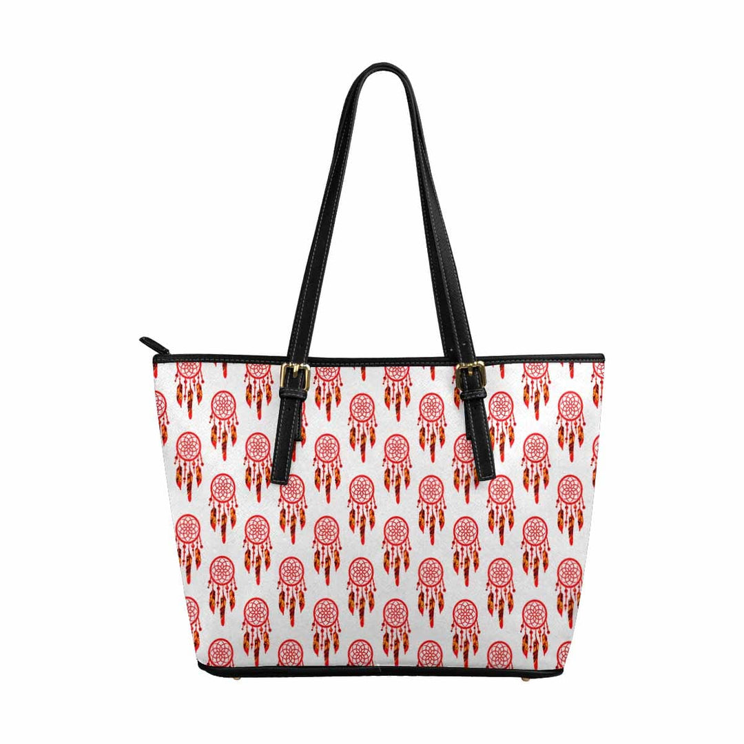 Large Leather Tote Shoulder Bag - Bohemian Print - Bags | Leather Tote Bags