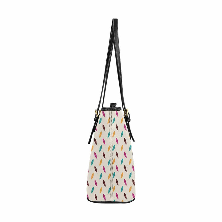 Large Leather Tote Shoulder Bag - Bohemian Multicolor Illustration - Bags