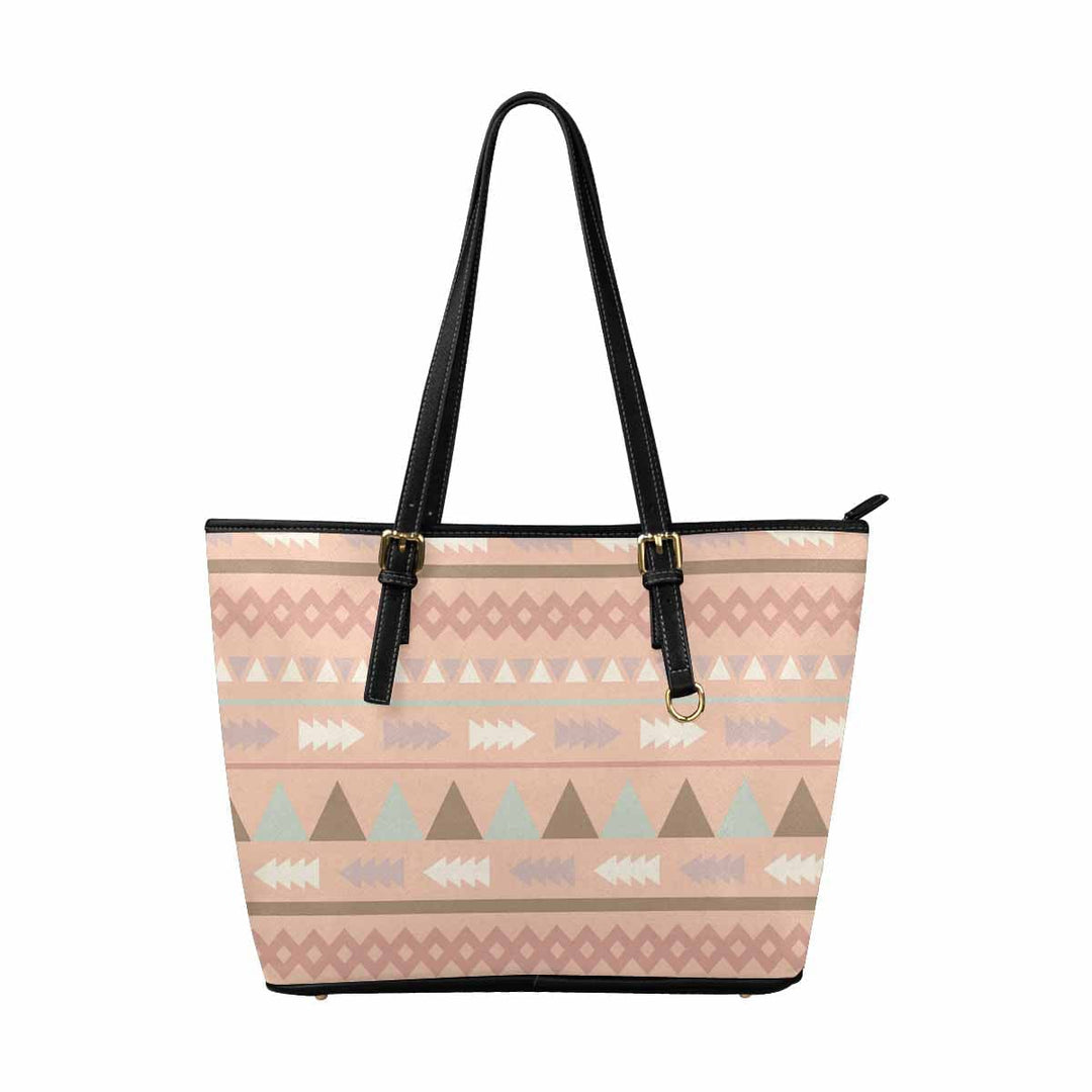 Large Leather Tote Shoulder Bag - Bohemian Print - Bags | Leather Tote Bags