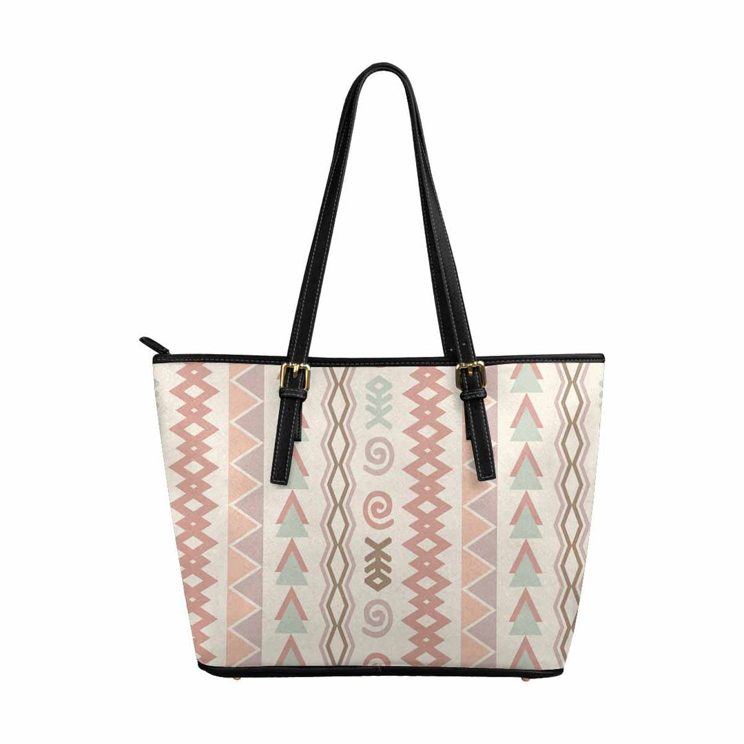 Large Leather Tote Shoulder Bag - Bohemian Print - Bags | Leather Tote Bags