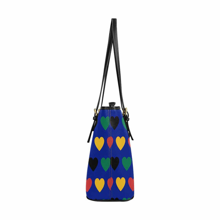 Large Leather Tote Shoulder Bag - Bohemian Multicolor Illustration - Bags