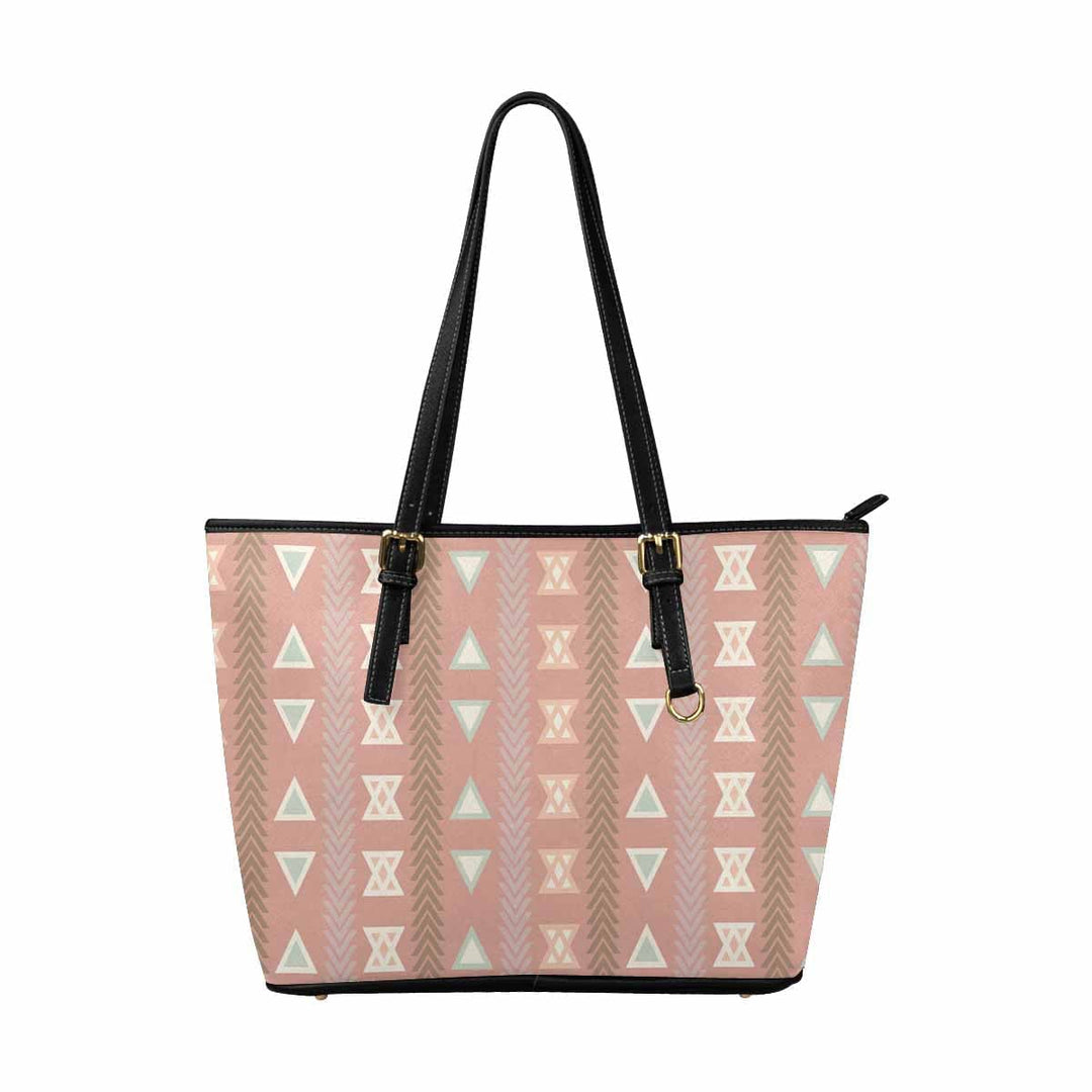 Large Leather Tote Shoulder Bag - Bohemian Print - Bags | Leather Tote Bags