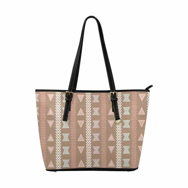 Large Leather Tote Shoulder Bag - Bohemian Print - Bags | Leather Tote Bags