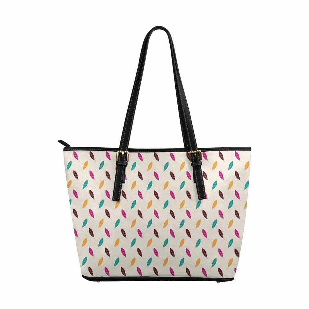 Large Leather Tote Shoulder Bag - Bohemian Multicolor Illustration - Bags