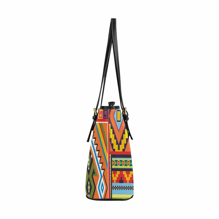 Large Leather Tote Shoulder Bag - Bohemian Print - Bags | Leather Tote Bags