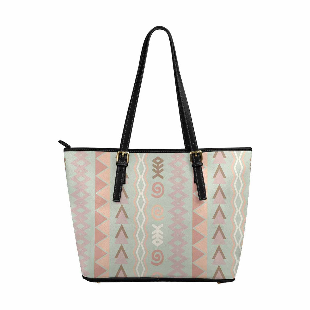 Large Leather Tote Shoulder Bag - Bohemian Print - Bags | Leather Tote Bags