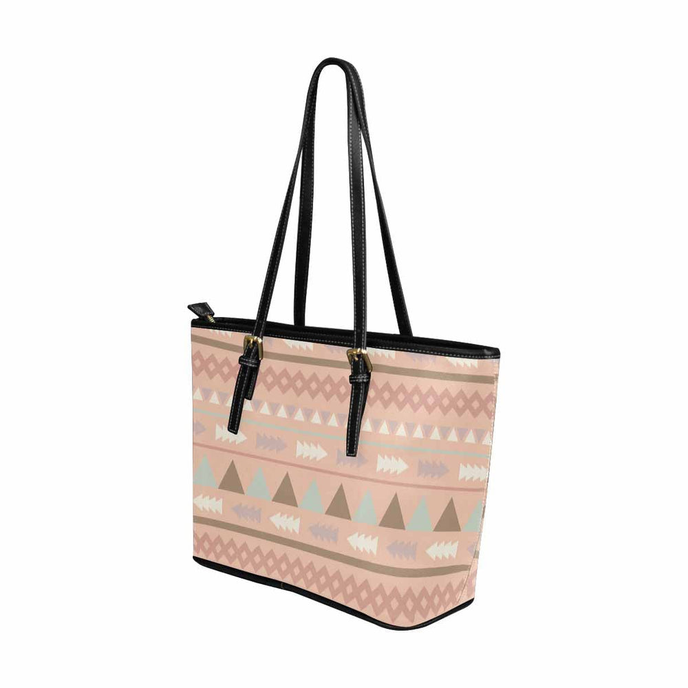 Large Leather Tote Shoulder Bag - Bohemian Print - Bags | Leather Tote Bags