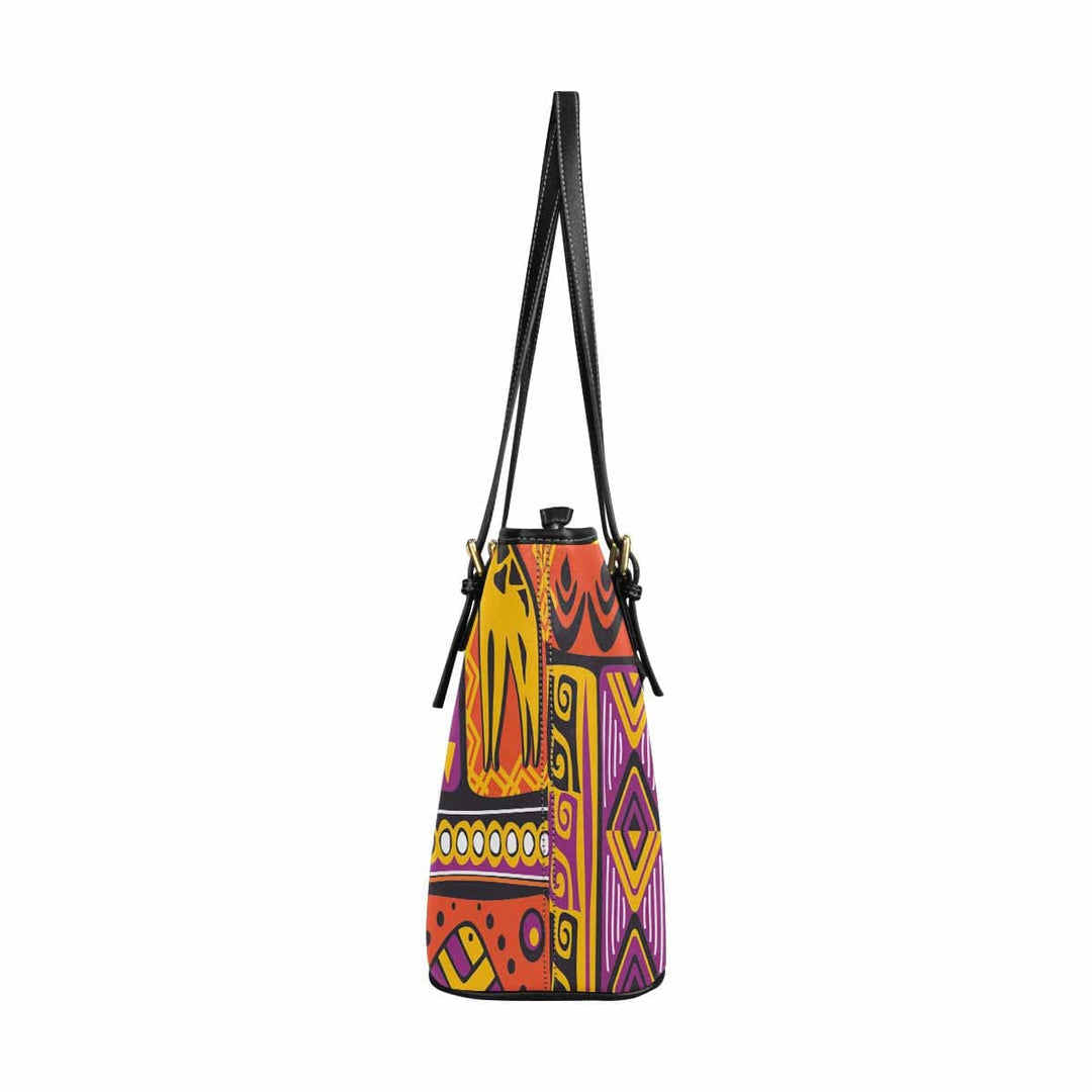 Large Leather Tote Shoulder Bag - Bohemian Print - Bags | Leather Tote Bags