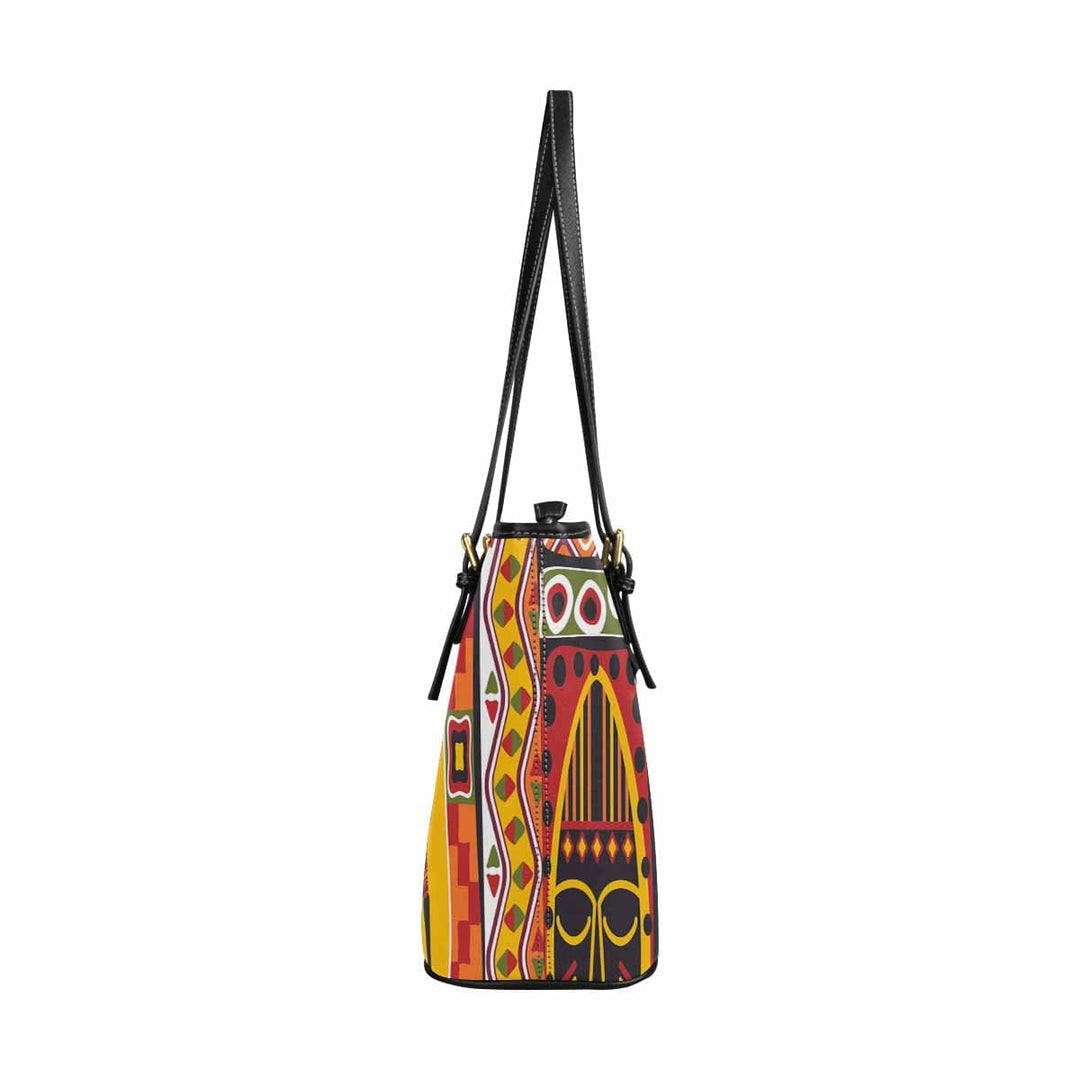 Large Leather Tote Shoulder Bag - Bohemian Print - Bags | Leather Tote Bags