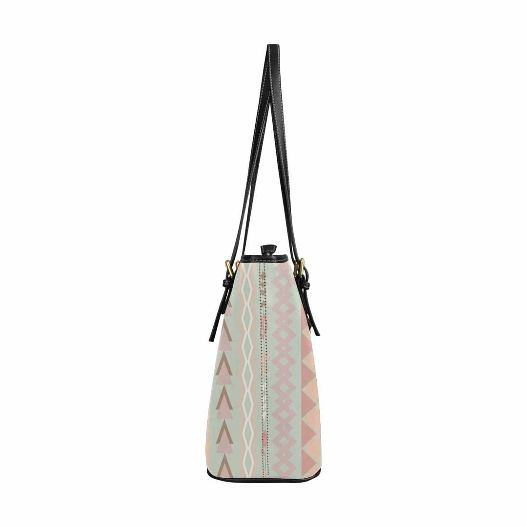 Large Leather Tote Shoulder Bag - Bohemian Print - Bags | Leather Tote Bags