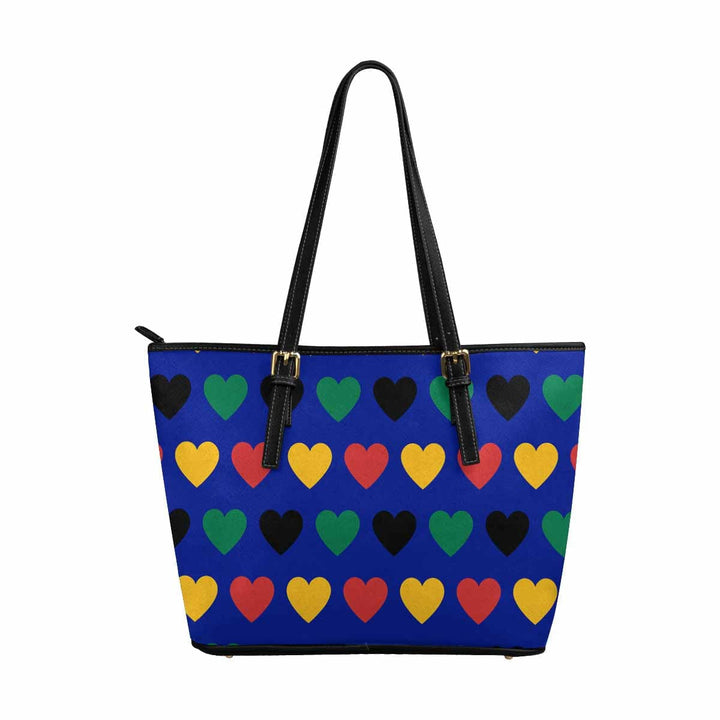 Large Leather Tote Shoulder Bag - Bohemian Multicolor Illustration - Bags