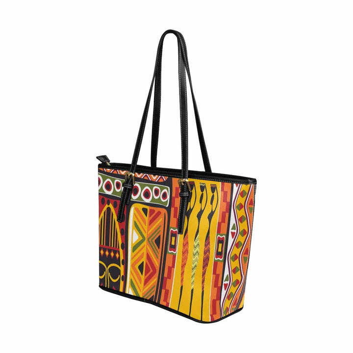 Large Leather Tote Shoulder Bag - Bohemian Print - Bags | Leather Tote Bags