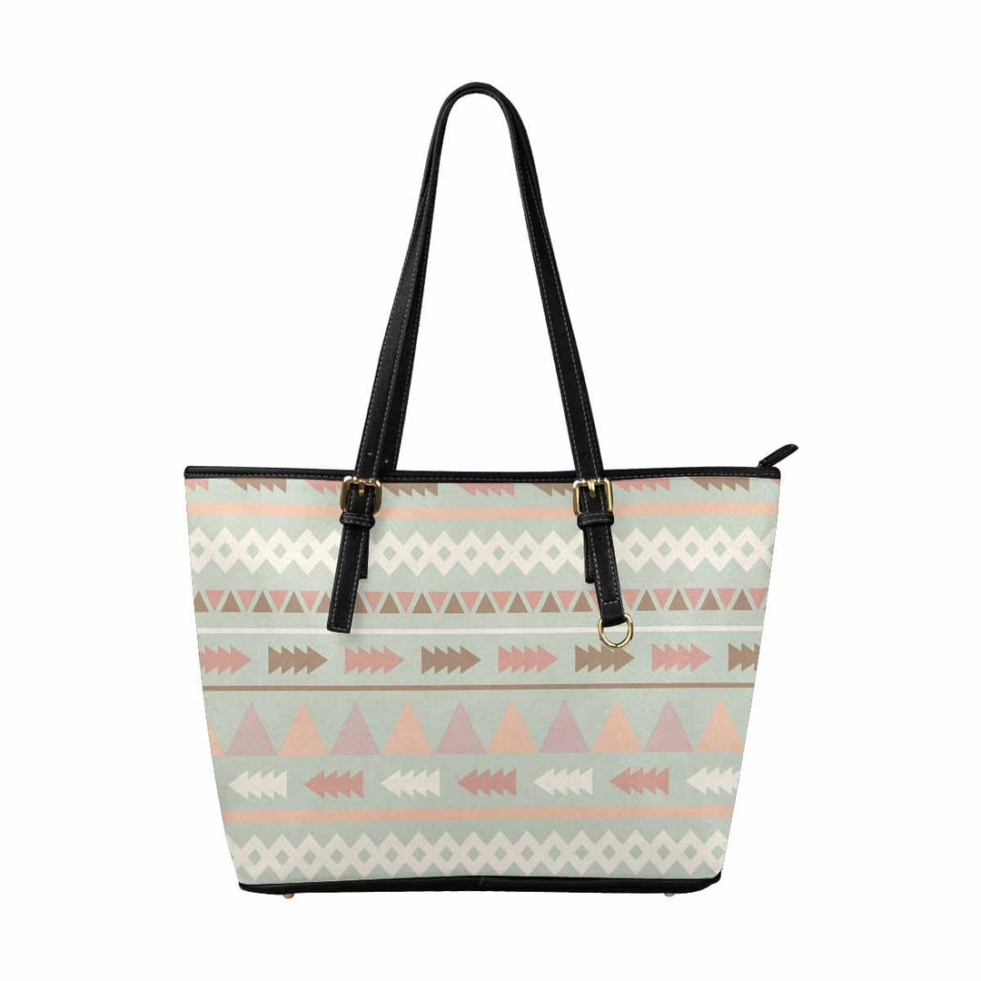 Large Leather Tote Shoulder Bag - Bohemian Print - Bags | Leather Tote Bags