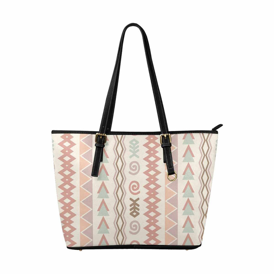 Large Leather Tote Shoulder Bag - Bohemian Print - Bags | Leather Tote Bags