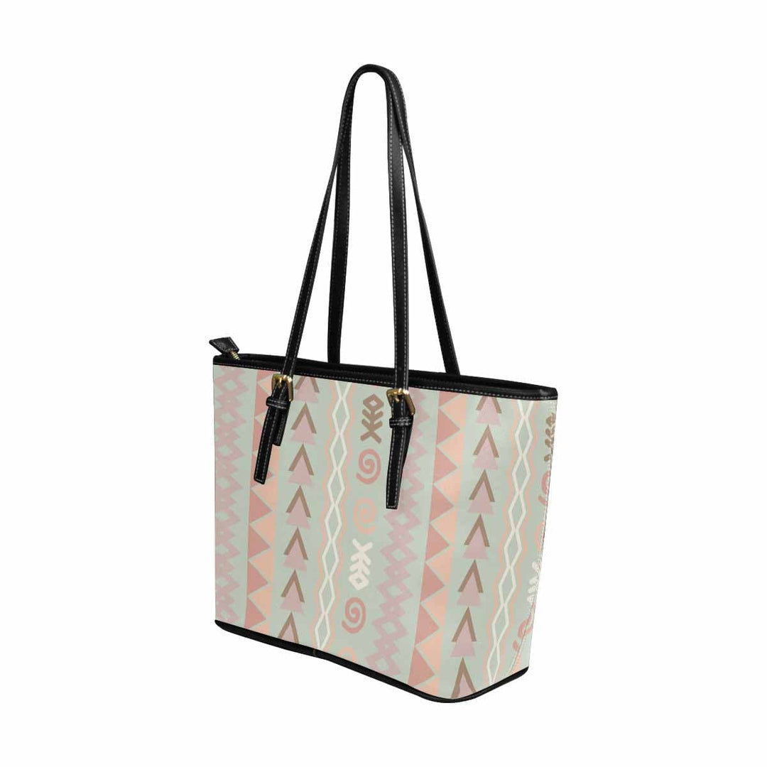 Large Leather Tote Shoulder Bag - Bohemian Print - Bags | Leather Tote Bags