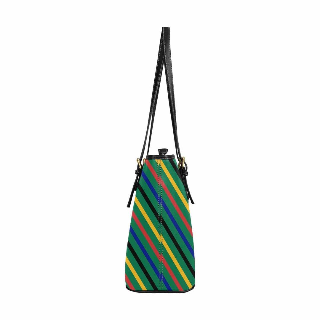 Large Leather Tote Shoulder Bag - Bohemian Multicolor Illustration - Bags