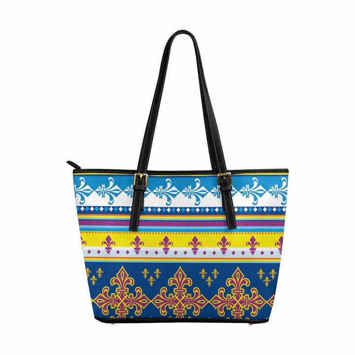 Large Leather Tote Shoulder Bag - Bohemian Pattern Illustration - Bags