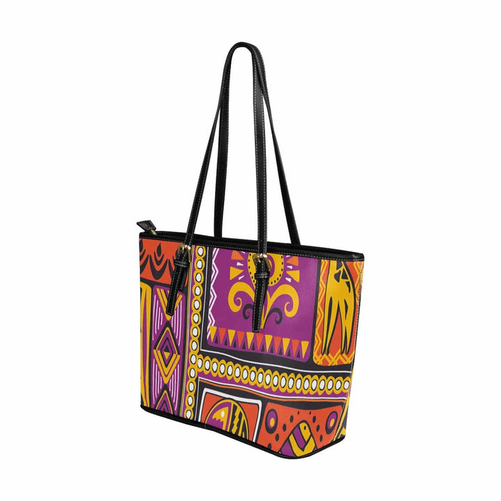 Large Leather Tote Shoulder Bag - Bohemian Print - Bags | Leather Tote Bags