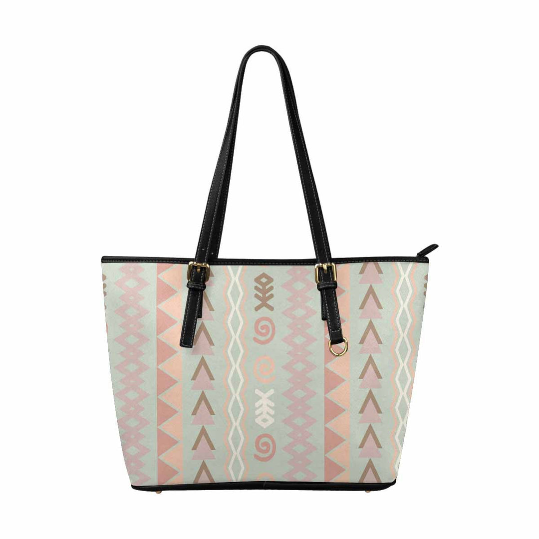 Large Leather Tote Shoulder Bag - Bohemian Print - Bags | Leather Tote Bags