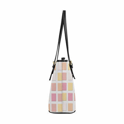 Large Leather Tote Shoulder Bag - Mosaic Tiles Pink - Bags | Leather Tote Bags