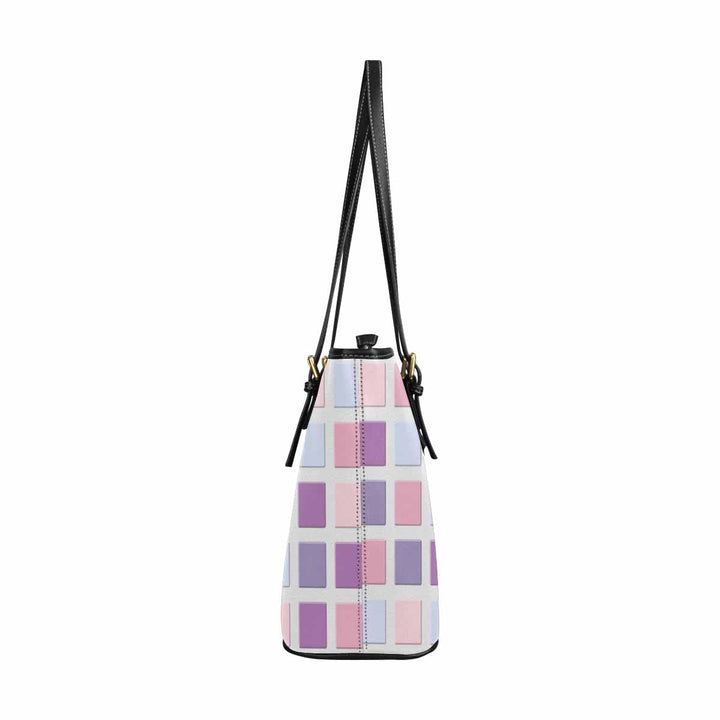 Large Leather Tote Shoulder Bag - Multicolor Illustration - Bags/Leather Tote