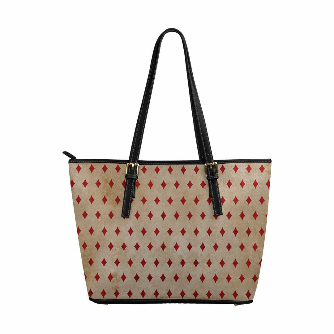Large Leather Tote Shoulder Bag - Multicolor Illustration - Bags/Leather Tote