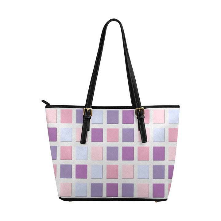 Large Leather Tote Shoulder Bag - Multicolor Illustration - Bags/Leather Tote