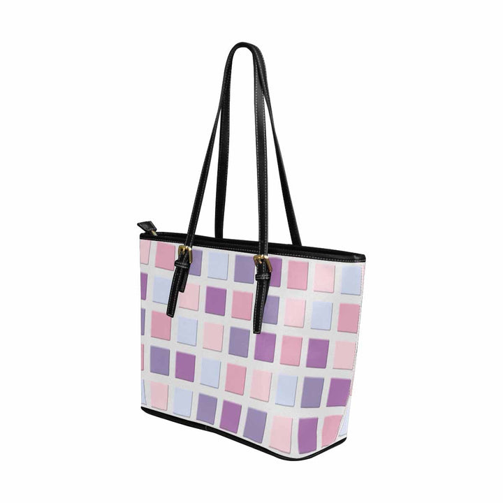 Large Leather Tote Shoulder Bag - Multicolor Illustration - Bags/Leather Tote