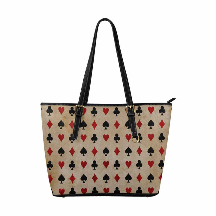 Large Leather Tote Shoulder Bag - Multicolor Illustration - Bags/Leather Tote
